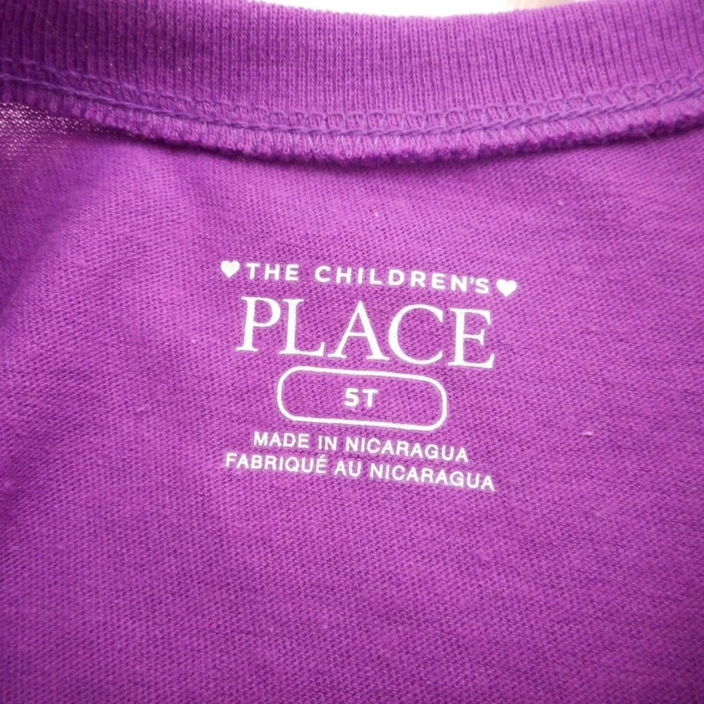 Childrens Place Toddler 5T Purple Hallo Queen T-Shirt Halloween Pumpkin Tee
